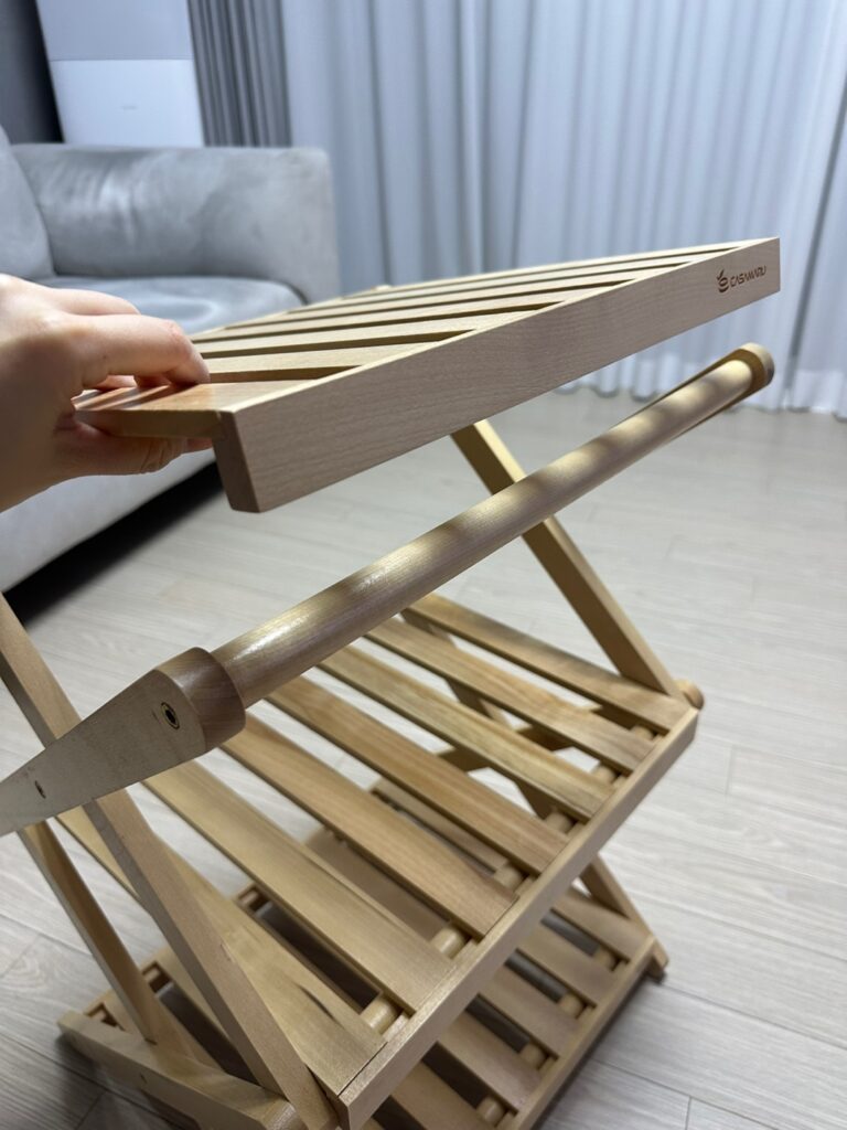 직접 구매한 접이식 까사마루 자작나무 3단 캠핑 선반 리뷰